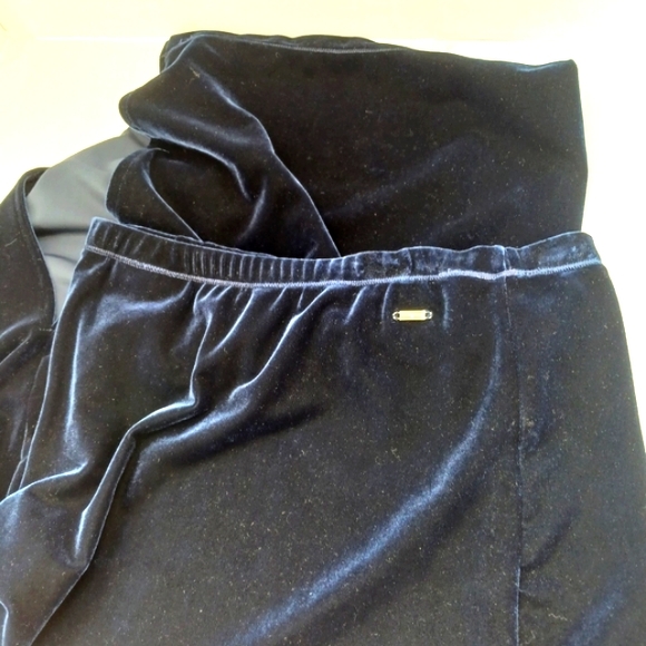 TOMMY HILFIGER Deep Blue Velvet Column Pull On Side Slit Maxi Skirt Like… - Picture 5 of 16